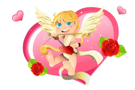 illustration of a Valentine Cupidのイラスト素材