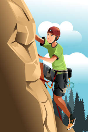 A vector illustration of a rock climberのイラスト素材