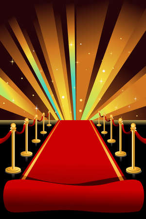 A illustration of red carpet backgroundのイラスト素材