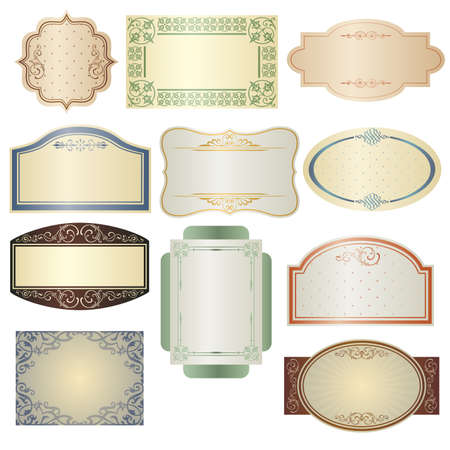 A vector illustration of different vintage framesのイラスト素材