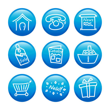 A vector illustration of glossy web iconsのイラスト素材