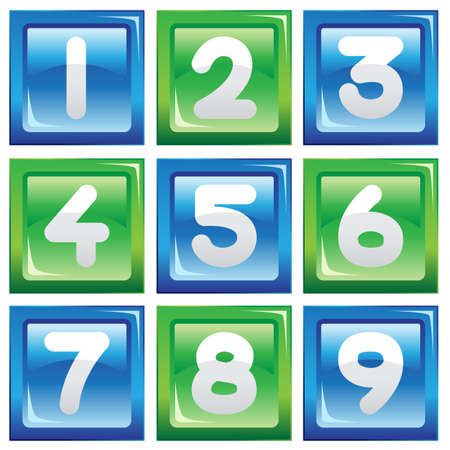 A vector illustration of a set of numbers iconsのイラスト素材