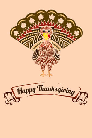 A  illustration of a Thanksgiving background with turkey designのイラスト素材