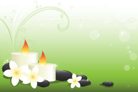 A  illustration of spa and candle background のイラスト素材