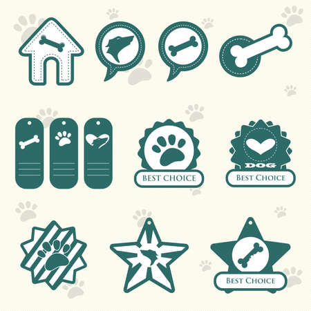 A  illustration of dog label designsのイラスト素材