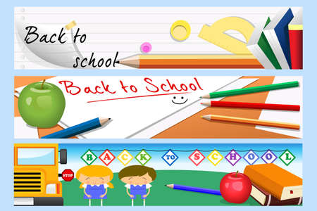 A vector illustration of back to school banner designsのイラスト素材