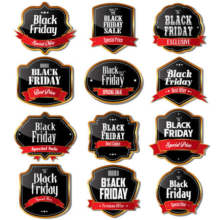 A illustration of black Friday sale label designsのイラスト素材