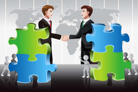 A vector illustration of business merger conceptのイラスト素材