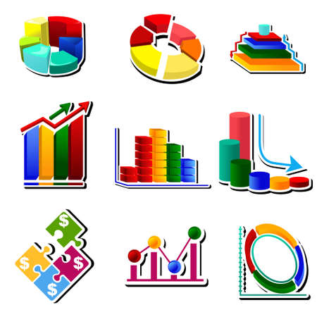 A vector illustration of diagram chart designsのイラスト素材