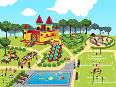 illustration of playground mapのイラスト素材