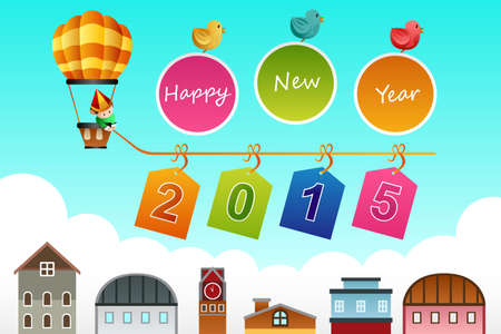 A vector illustration of New Year 2015 sign with copyspaceのイラスト素材