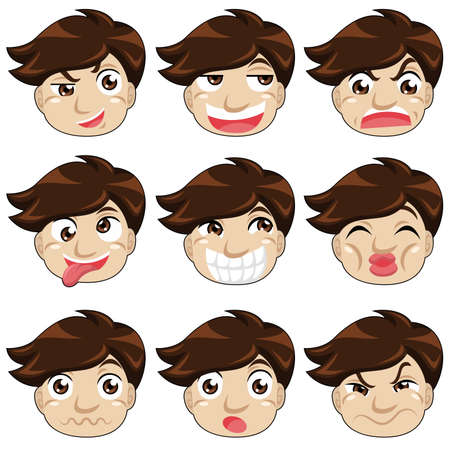 A vector illustration of different face expressionsのイラスト素材