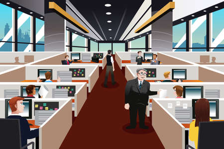 A illustration of  people working in the officeのイラスト素材
