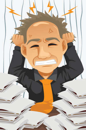A illustration of tired and stressed businessmanのイラスト素材