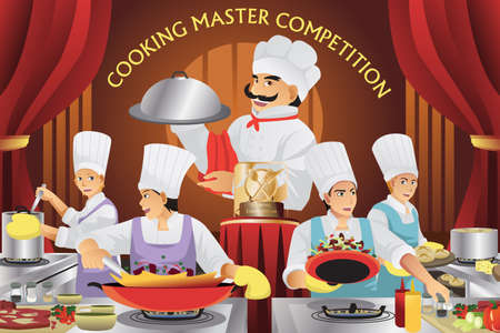 A vector illustration of cooking master competitionのイラスト素材