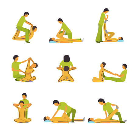 A vector illustration of massage spa therapy icon setsのイラスト素材