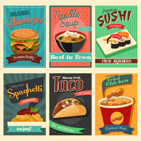 A vector illustration of food posterのイラスト素材