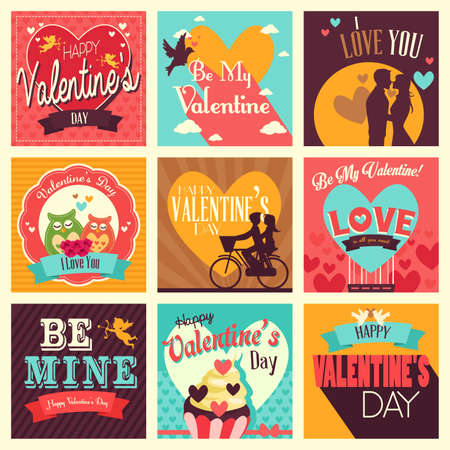 A vector illustration of valentine icon setsのイラスト素材
