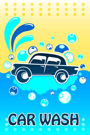 A vector illustration of car wash banner design with copyspaceのイラスト素材