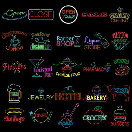 A vector illustration of icon of neon store signsのイラスト素材