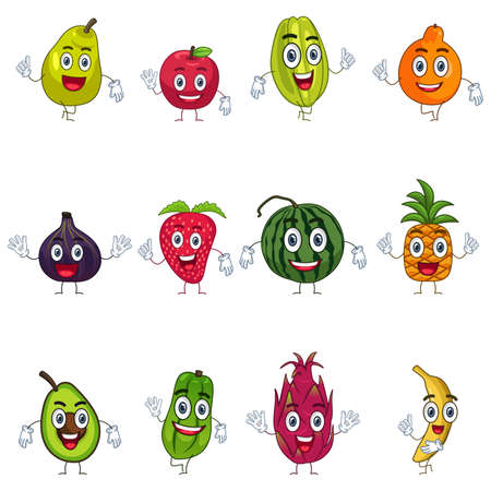 A vector illustration of fruit in charactersのイラスト素材