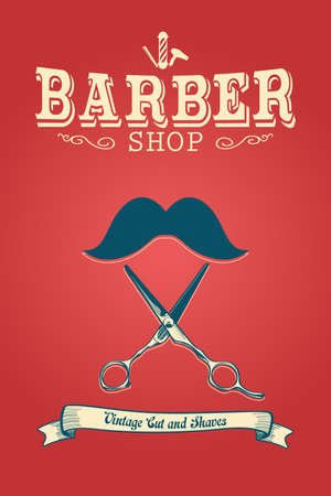 A vector barber shop poster designのイラスト素材