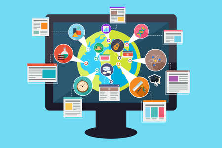 illustration of online education concept