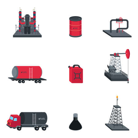 A vector illustration of oil industry icon setsのイラスト素材