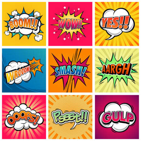 A vector illustration funny comic expression textのイラスト素材