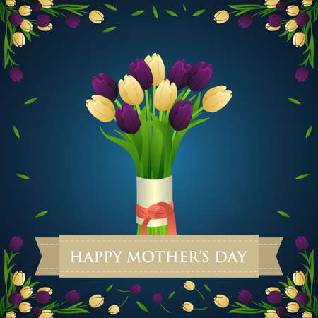 A vector illustration of mothers day greeting card with copyspaceのイラスト素材