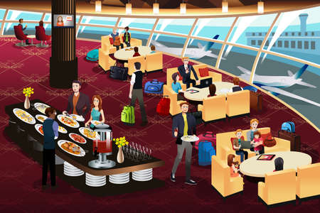 A vector illustration of airport lounge sceneのイラスト素材