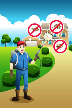 A vector illustration of exterminator service poster designのイラスト素材