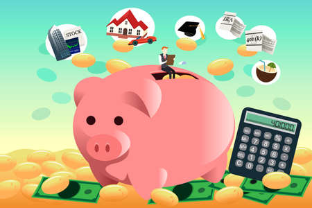 A vector illustration of future financial planning conceptのイラスト素材