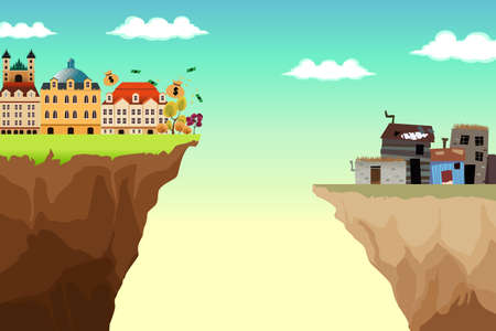 A Conceptual Vector Illustration of Gap Between Rich and Poorのイラスト素材