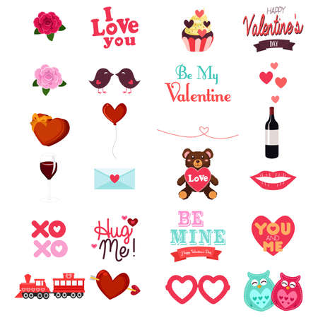 A vector illustration of Valentines Day Clipart Icon Setのイラスト素材