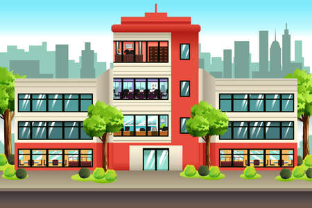A vector illustration of Business Offices Buildingのイラスト素材