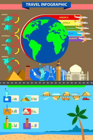 A vector illustration of World Travel Infographicのイラスト素材
