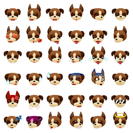 A vector illustration of a Boxer Dog Emoji Emoticon Expressionのイラスト素材