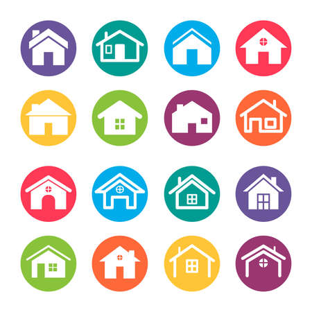 A vector illustration of Home Icons Design Elementsのイラスト素材