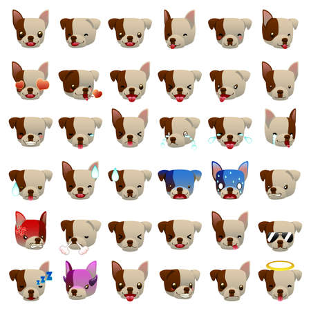 A vector illustration of Pitbulls Dog Emoji Emoticon Expressionのイラスト素材