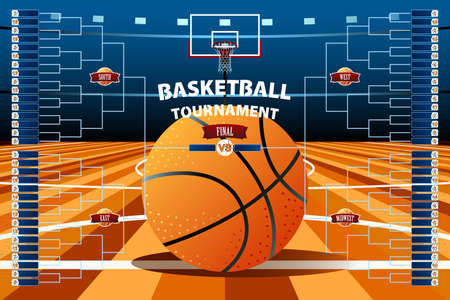 A vector illustration of Basketball Tournament Bracket Templateのイラスト素材