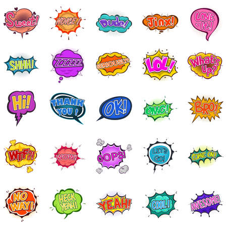 A vector illustration of Comic Expressions Speech Bubblesのイラスト素材