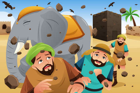 A vector illustration of Islam Story of the Owners of the Elephantのイラスト素材