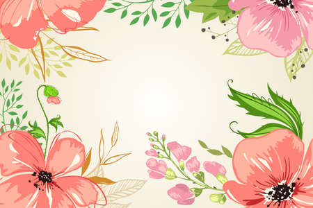 A vector illustration of Pink Flowers Backgroundのイラスト素材