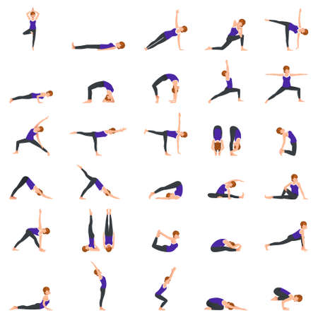A vector illustration of Woman Doing Yoga Poses のイラスト素材