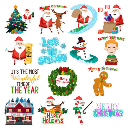 A vector illustration of Christmas clip arts のイラスト素材