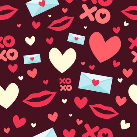 A vector illustration of valentine day wallpaper seamless pattern backgroundのイラスト素材