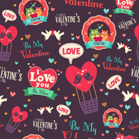 A vector illustration of valentine day wallpaper seamless pattern backgroundのイラスト素材