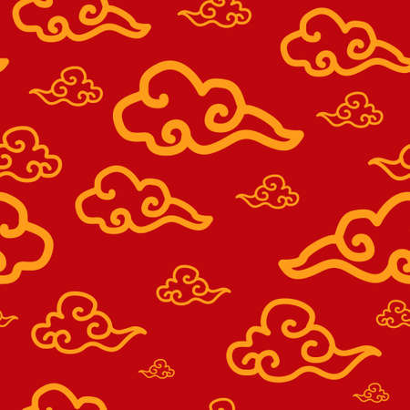 A vector illustration of Chinese new year wallpaper seamless pattern backgroundのイラスト素材