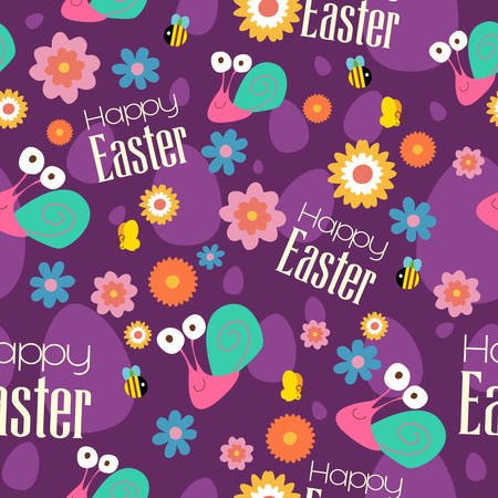 A vector illustration of Easter and Spring Wallpaper Seamless Pattern Backgroundのイラスト素材